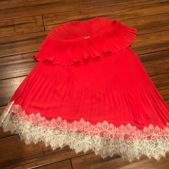 MICHAEL Michael Kors One Shoulder Chiffon Lace Blouse 10 - Picture 3 of 3